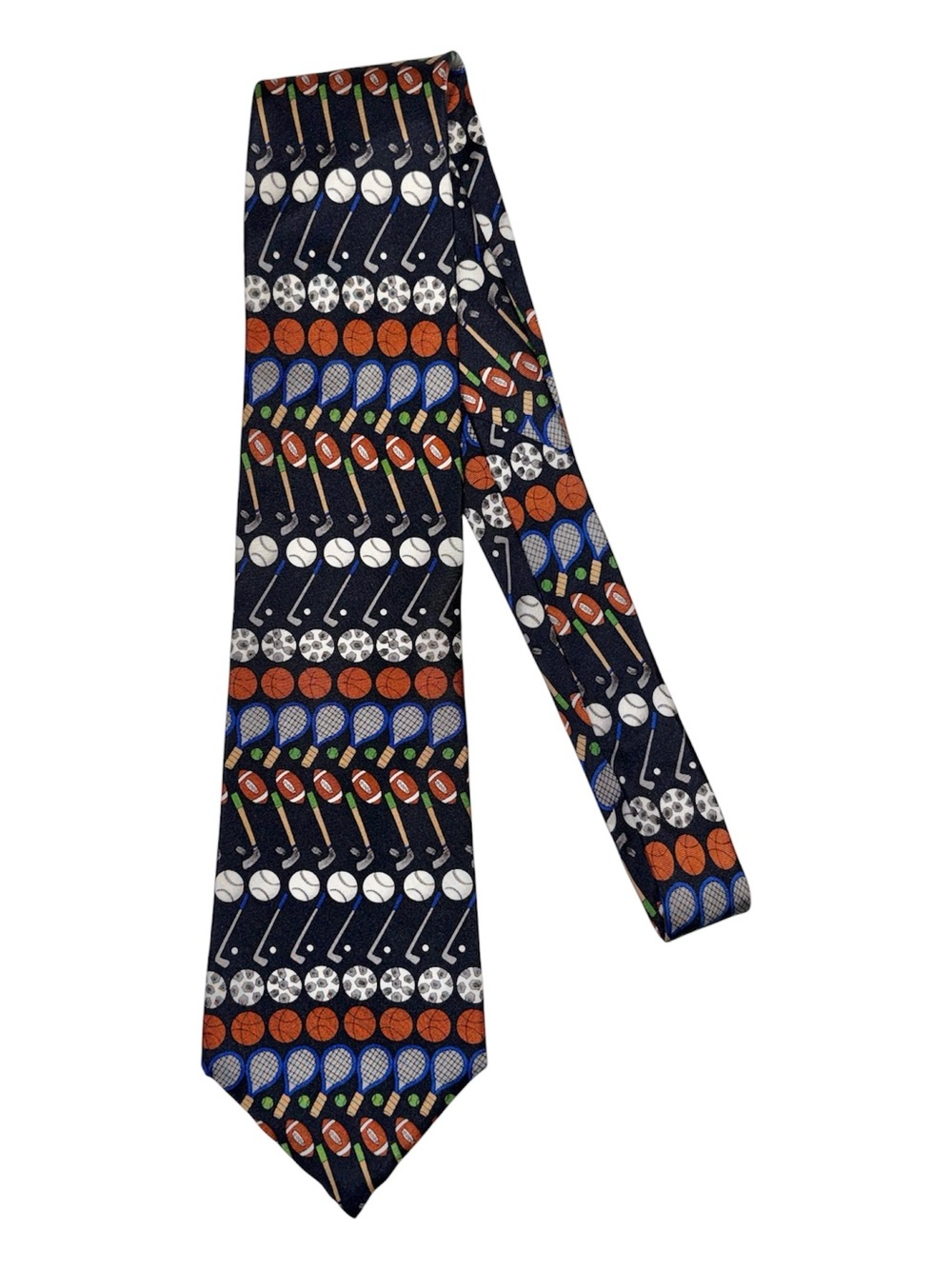 Save the Children Sports Pattern Navy. 100% silk.